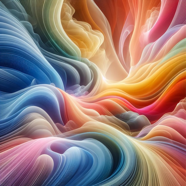Twisted Tints Dimensional Wave series Arrangamento creativo di Swirling Color Texture Rendering 3D