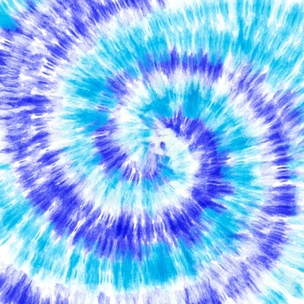 Tye Dye blu turchese bianco sullo sfondo a spirale.