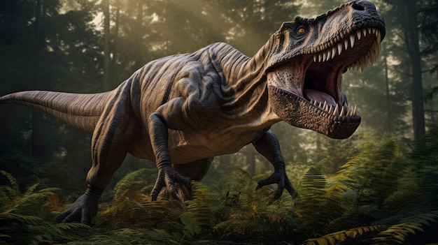 Tyrannosaurus rex dinosauro AI generativo