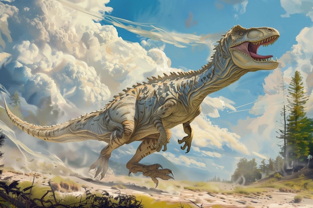 Tyrannosaurus Rex nella giungla Il ruggito di un mostro storico vivente