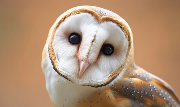 Tyto alba testa un barbagianni comune primo piano IA generativa