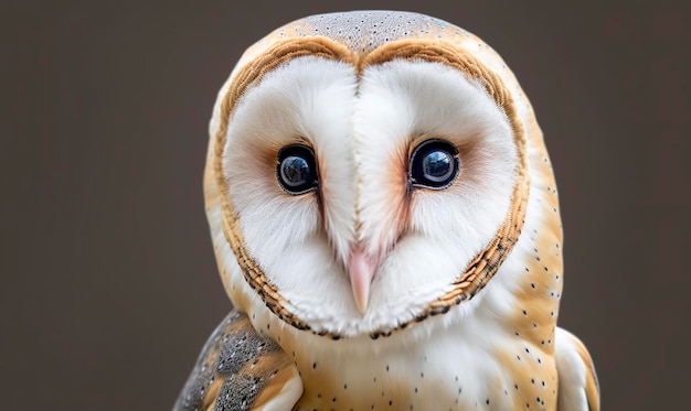 Tyto alba testa un comune gufo di fienile da vicino AI generativa