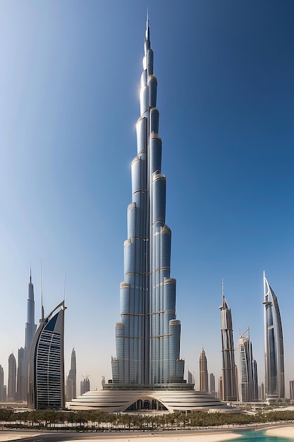 UAE Dubai Burj Khalifa torre grattacielo a Dubai Emirati Arabi Uniti punti di riferimento isolati