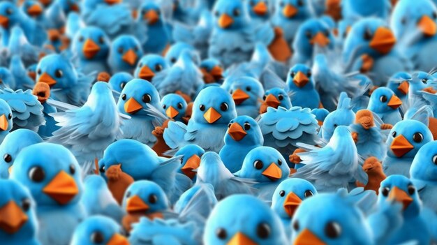 Uccelli blu di Twitter