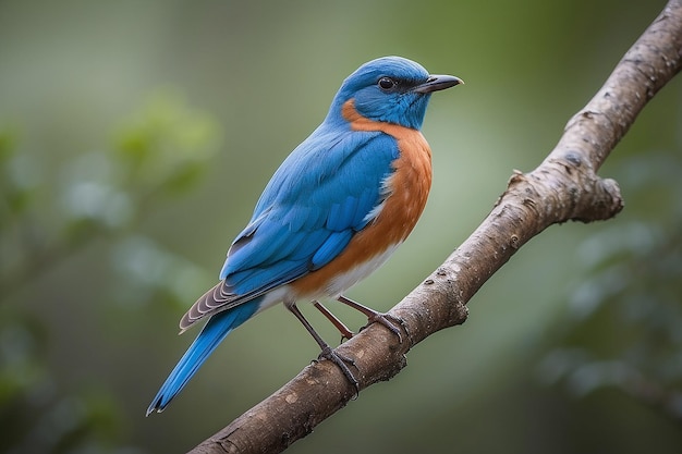 Uccello blu seduto su un ramo della fauna selvatica