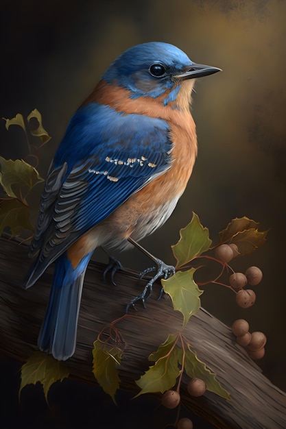 uccello blu sul ramo