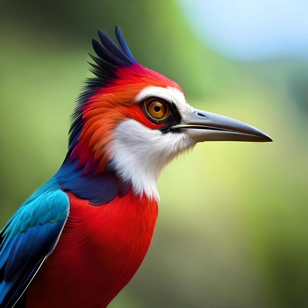 Uccello colorato con piume dai colori vivaci