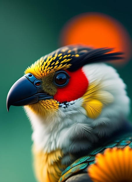 Uccello colorato Uccello Volare nel cielo generato Ai