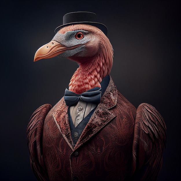 uccello dodo in abito formale elegante e camicia cena indossare ufficio rosso aziendale