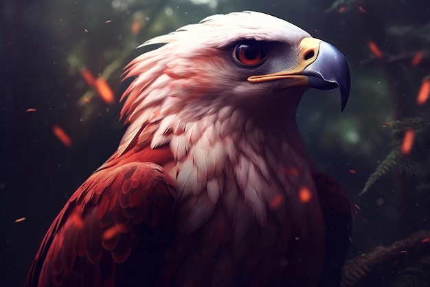 Uccello falco nello stile della pittura digitale Bella immagine dell'illustrazione Generative AI