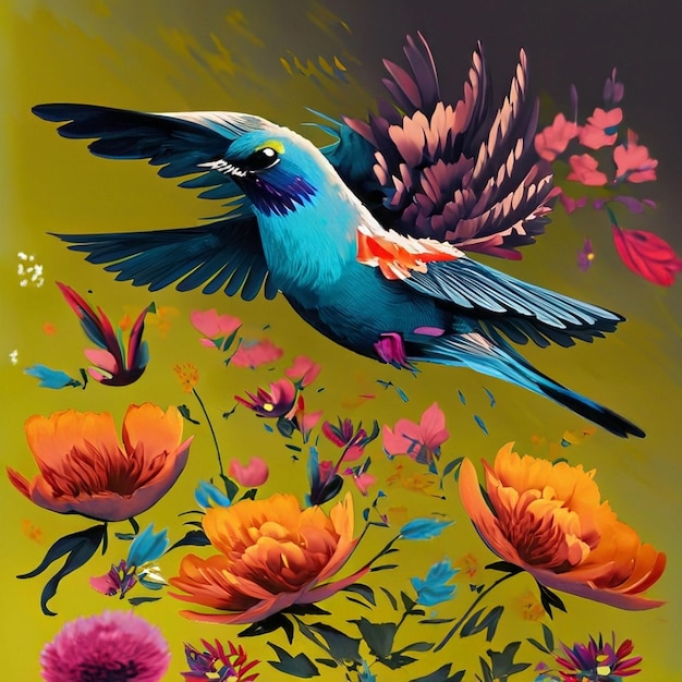 Uccello passero colorato in natura