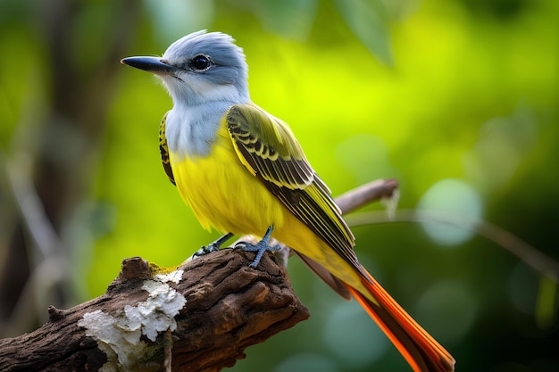 uccello re tropicale in ambiente forestale naturale