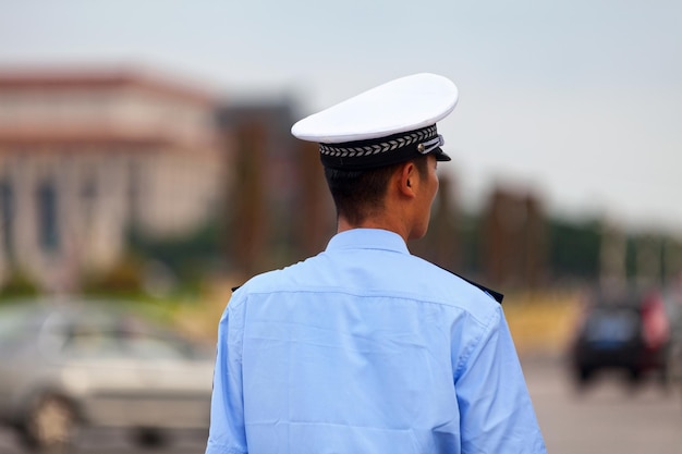 Ufficiale di polizia cinese a Pechino