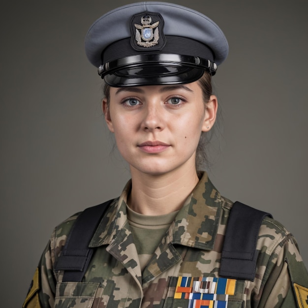 ufficiale femminile che indossa un'uniforme dell'esercito