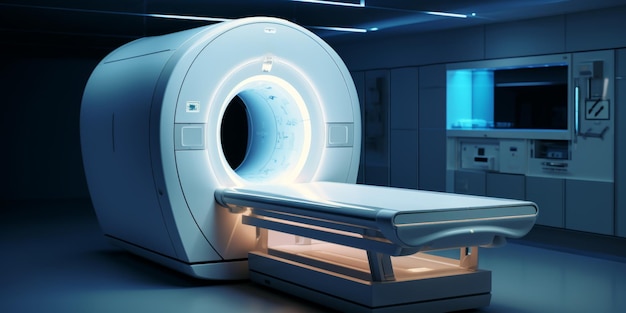 ufficio vuoto con scanner di tomografia computerizzata IA generativa