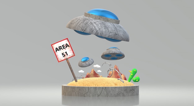 ufo Area rendering 3d