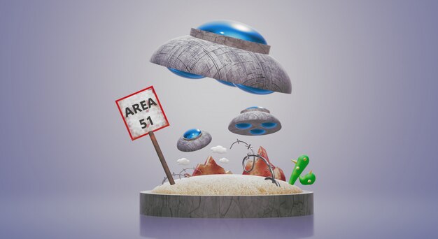 ufo Area rendering 3d