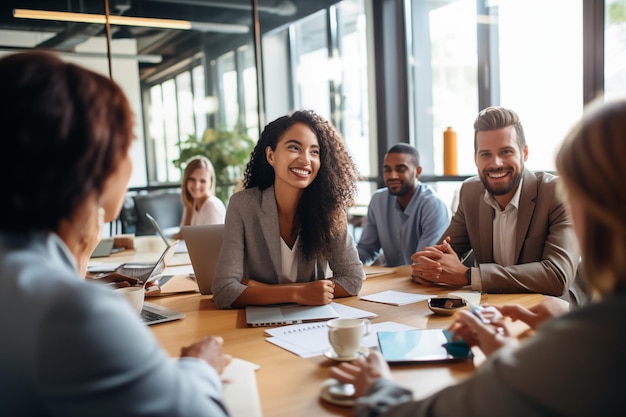 Uguaglianza di genere Uguaglianza di genere sul lavoro Team diversificati che collaborano attorno a un tavolo di legno