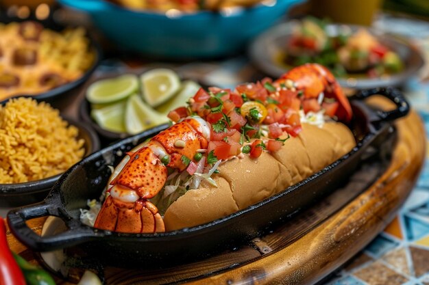 Ultimate Seafood Delight Lobster Roll Shrimp Tacos e Paella di frutti di mare