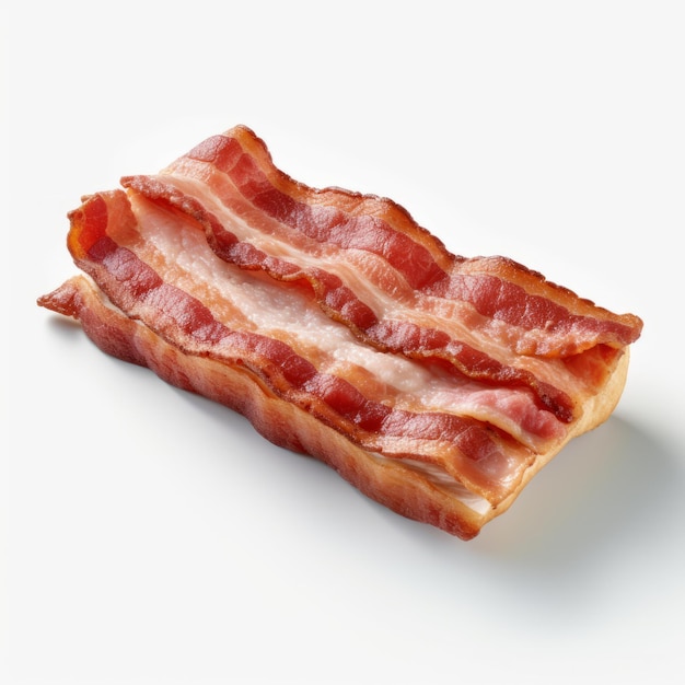 Ultra realistico 4k Bacon su sfondo bianco 8k Hd