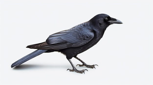 Ultra realistico 4K super carino corpo intero nero corvo bianco generativo ai