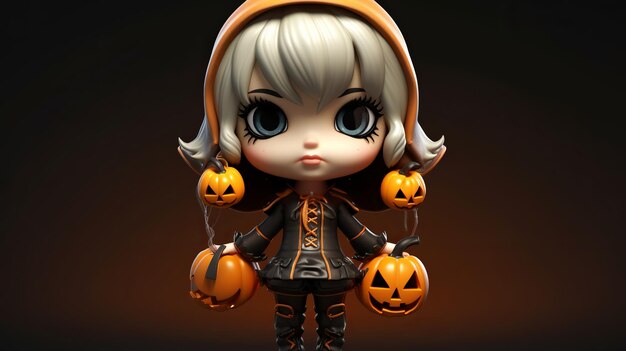 Ultrarealistic4K super cute full body Halloween Chibi generativa ai