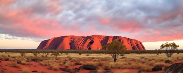 Uluru Ayers roccia prima del tramonto in Australia Generative ai