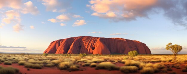 Uluru Ayers roccia prima del tramonto in Australia Generative ai