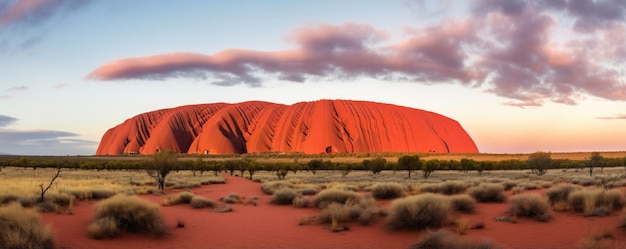 Uluru Ayers roccia prima del tramonto in Australia Generative ai