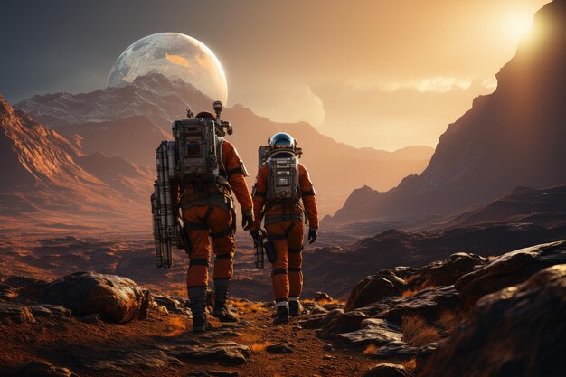Umani su Marte affascinante concetto di esplorazione interplanetaria