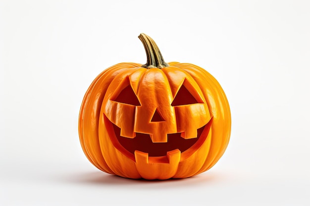 Umorista Jack O'Lantern durante Halloween esposto su uno sfondo bianco