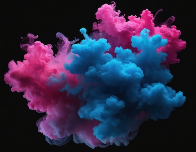un abstract di inchiostro blu e rosa in photoshop