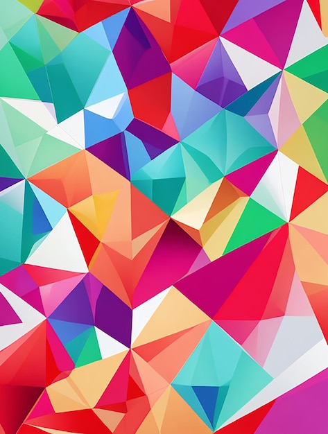 Un accattivante sfondo astratto di triangoli ad incastro in uno spettro di colori vivaci resi