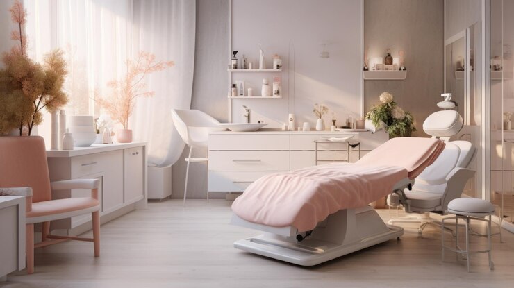 Foto un accogliente salone di bellezza a casa con un design minimalista e moderno