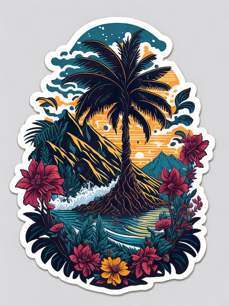 Un adesivo con scritto "tropicale".