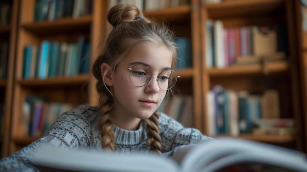 Un adolescente che sfoglia seriamente le pagine di un libro di testo di storia assorto nell'apprendimento