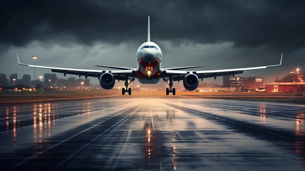 Un aereo che decolla da un aeroporto