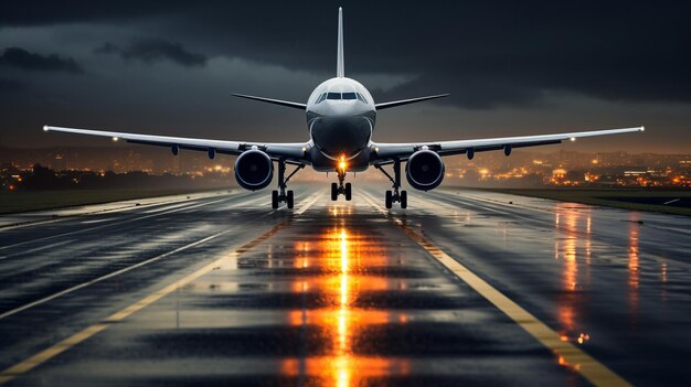 Un aereo che decolla da un aeroporto