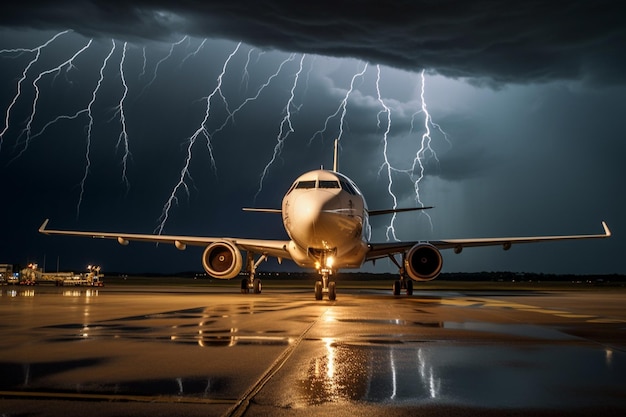 Un aereo con un fulmine sul lato