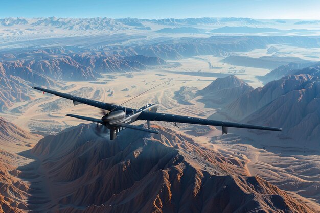 un aereo sta volando sopra le montagne e l'aereo è in volo sopra le montagne