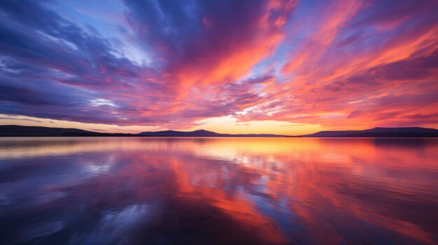 Un'affascinante alba contro un cielo nuvoloso