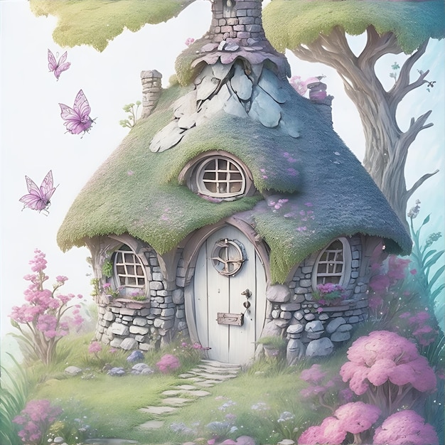 Un'affascinante Fantasy Fairy Homes Generative AI