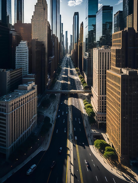 Un'affascinante fotografia che mostra un'ampia strada di asfalto