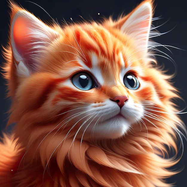 Un affascinante gattino rosso soffice