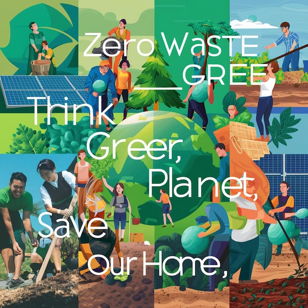 Un'affascinante illustrazione digitale di una futuristica Giornata Mondiale dell'Ambiente