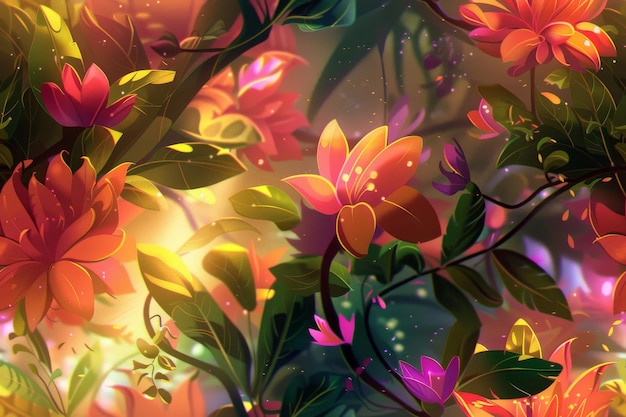 Un affascinante modello botanico organico senza cuciture per progetti visivamente suggestivi