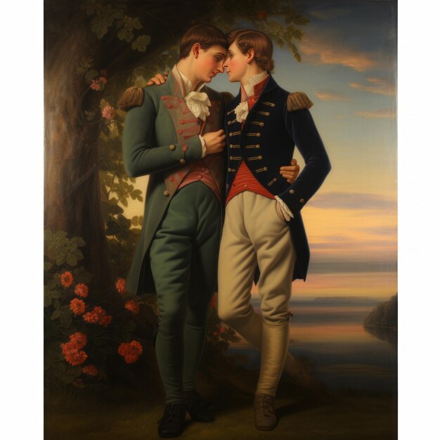 Un affascinante racconto di devozione Il ritratto romantico di due uomini innamorati