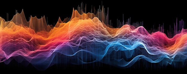 Un'affascinante rappresentazione visiva delle onde sonore in diversi colori e modelli IA generativa