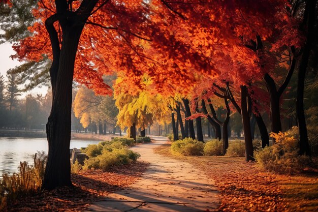 Un affascinante scorcio dell'incantevole paesaggio di Autumn's Splendor Park in AR 32