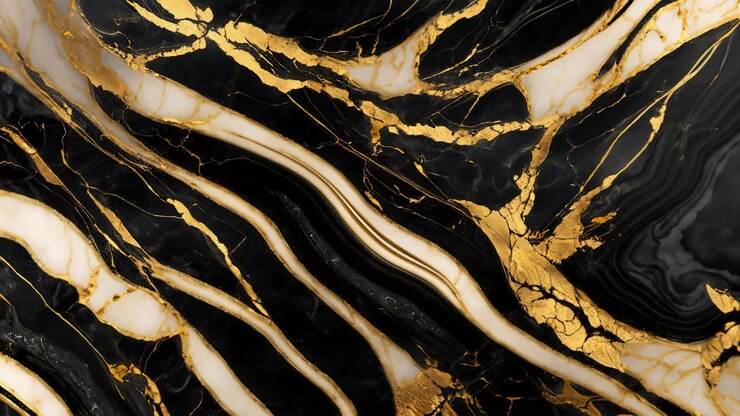 Un affascinante sfondo di marmo nero e dorato